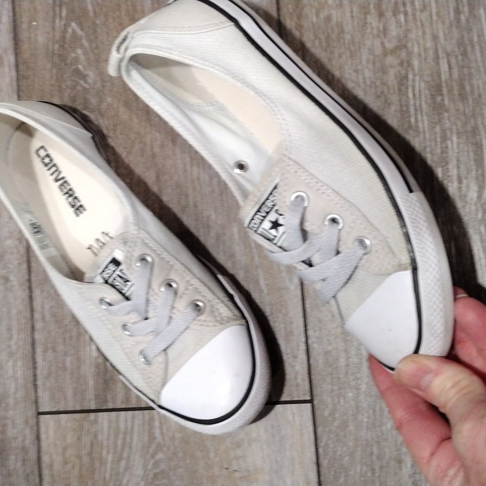 CONVERSE - Light Gray Canvas Sneakers - Picture 11 of 12